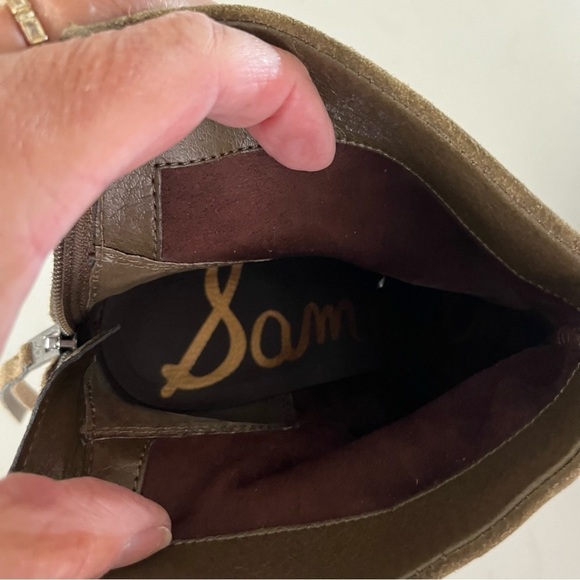 Sam Edelman Larkin Olive Suede Ankle Boots 7.5 - Picture 9 of 10